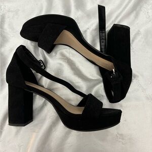 Black suede heels